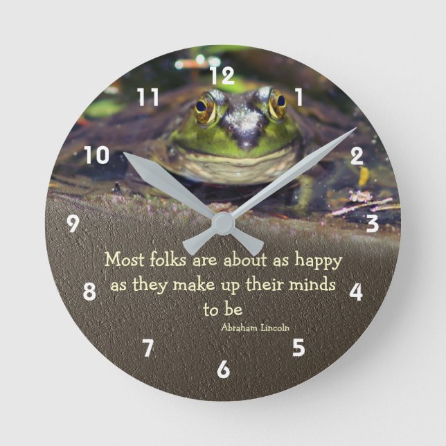 Horloge Ronde Bullfrog Happiness Citation inspirante (Recto)