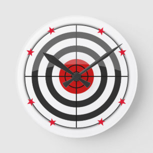 Horloge Ronde Bulls Eye Red Star