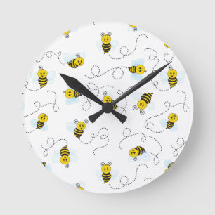 Horloge Ronde Bumblebee volant Jaune Noir Bumble Bee