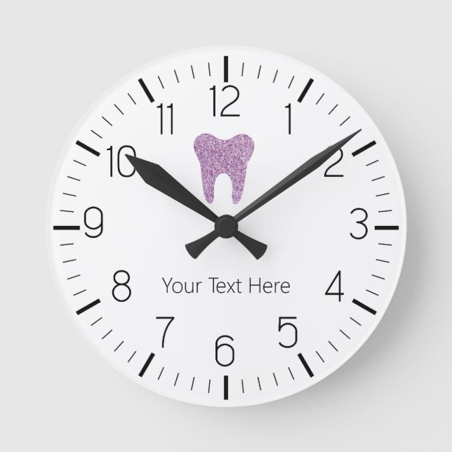 Horloge Ronde Bureau Dentiste Personnalisé Parties scintillant d (Recto)