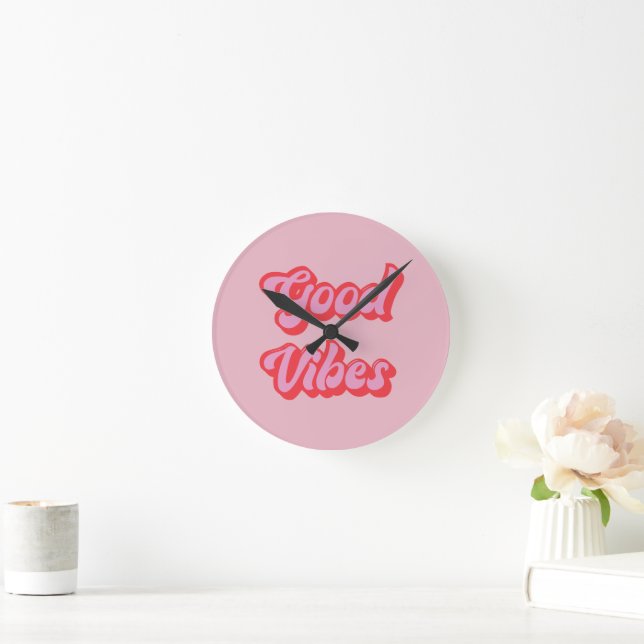 Horloge Ronde Bureau rose (Maison)
