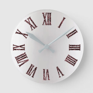 Horloge Ronde Burgundy Glitter Gray Silver ombre Black minimal