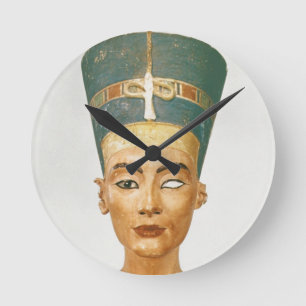 Horloge Ronde Buste de la Reine Nefertiti, vue de face, du
