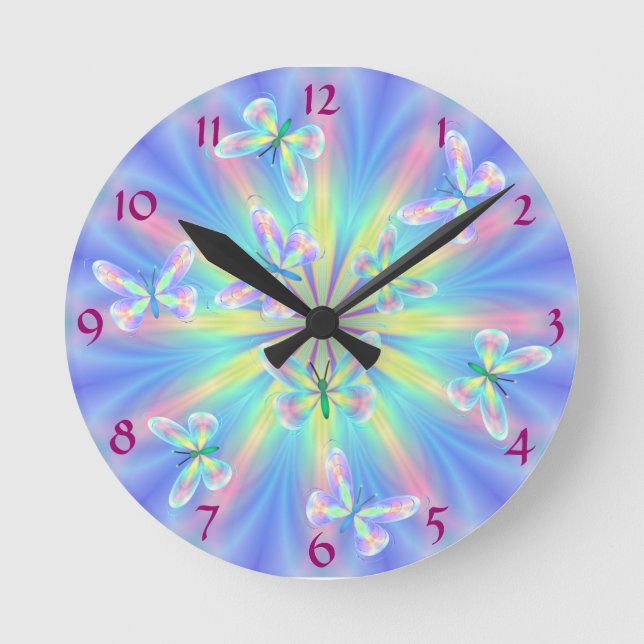 Horloge Ronde Butterflies round the clock ! (Recto)