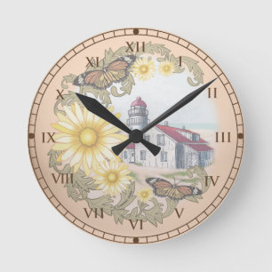Horloge Ronde Butterfly lighthouse