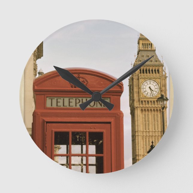 Horloge Ronde Cabine téléphonique et tour de Big Ben (Recto)