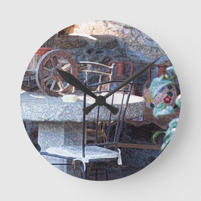 Horloge Ronde Cactus espagnol et vie morte (Recto)