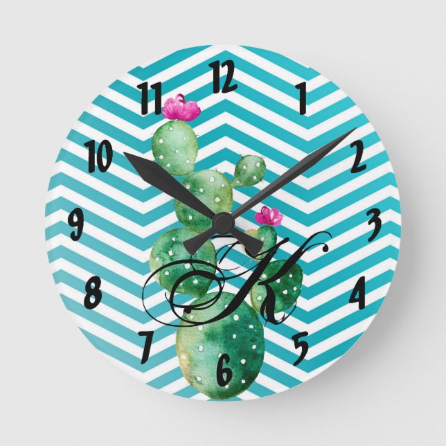 Horloge Ronde Cactus succulen (Recto)