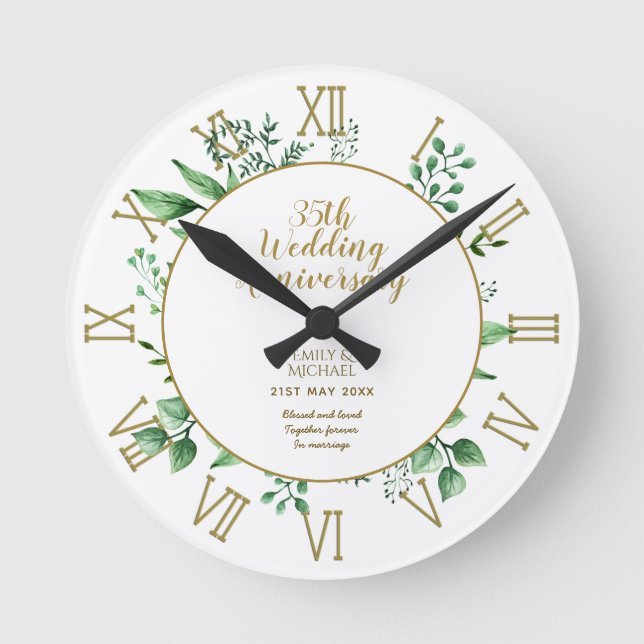 Horloge Ronde Cadeau d'anniversaire de mariage PERSONNALISÉ - To (Recto)