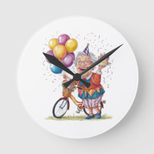 Horloge Ronde Cadeau d'anniversaire humoristique pour grand-mère