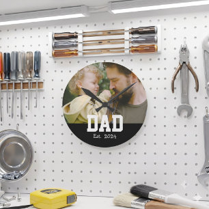 Horloge Ronde Cadeau de la fête des pères pour papa fondateur