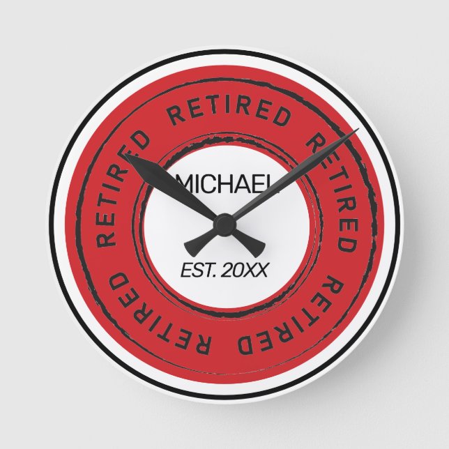 Horloge Ronde Cadeau de retraite de retraite (Recto)