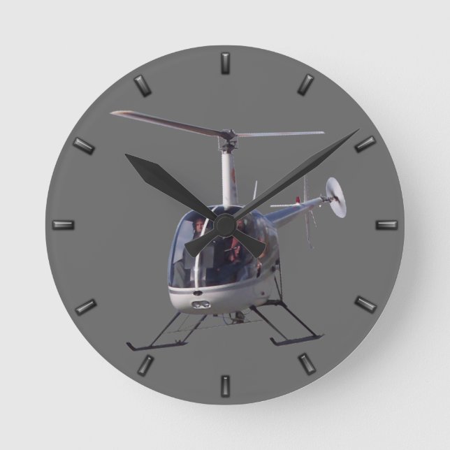 Horloge Ronde Cadeau d'horloge murale d'hélicoptère de vol (Recto)