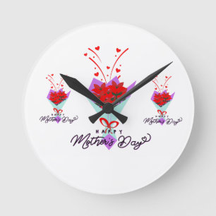 HORLOGE RONDE CADEAU FÊTE DES MÈRES