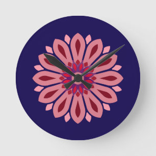 HORLOGE RONDE CADEAU FLEURS MODERNES COLORÉ POUR FILLE SOEUR MAM