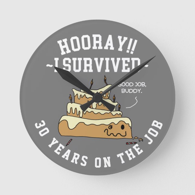 Horloge Ronde Cadeau personnalisé pour l'anniversaire de travail (Recto)