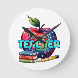 Horloge Ronde Cadeau pour Enseignant | Enseignant Bienheureux
