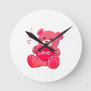 Horloge Ronde Cadeau romantique de la Saint-Valentin