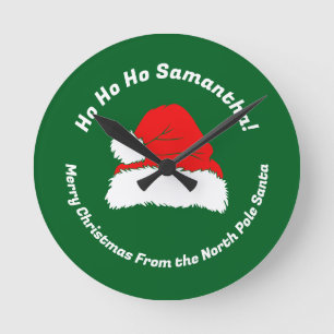 Horloge Ronde Cadeaux de Noël Ho ho ho Xmas Joyeux Noël amicaux