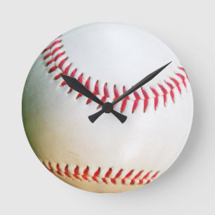 Horloge Ronde Cadran de baseball blanc