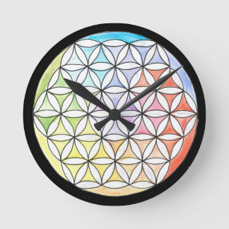 Horloge Ronde cadran de la fleur de vie