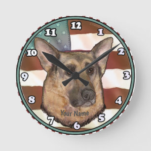 Horloge Ronde cadran de Malinois belge