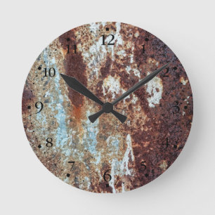 Horloge Ronde Cadran de Montre Motif Métal Très Rouillé 1