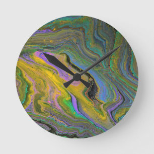 Horloge Ronde Cadran mural abstrait géode vibrant Imagination 2