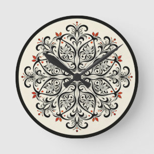 Horloge Ronde Cadran mural élégant en Zellige marocain