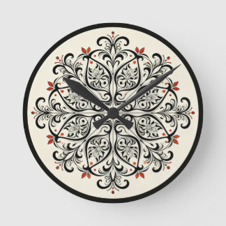 Horloge Ronde Cadran mural élégant en Zellige marocain