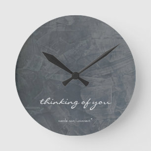Horloge Ronde Cadran mural en ardoise « Pensée pour vous »
