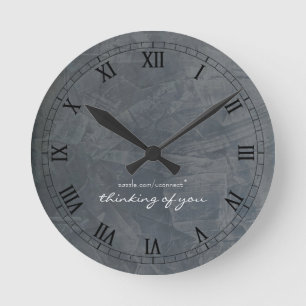Horloge Ronde Cadran mural en ardoise "Pensée pour vous" chiffre