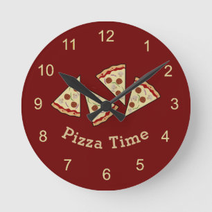 Horloge Ronde Cadran mural tranches de pizza