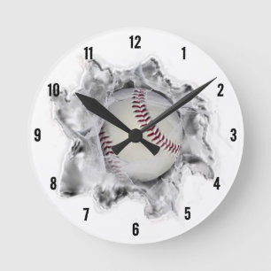 Horloge Ronde Cadran rond pour fan de baseball