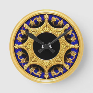 Horloge Ronde Cadre doré avec détails ornés