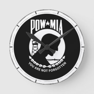 Horloge Ronde Cadre en bambou rond de POW/MIA