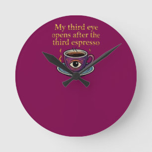 Horloge Ronde Café d'art mystique moderne Ma collection du trois