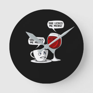 Horloge Ronde Café Et Vin Elle M'Aime Plus