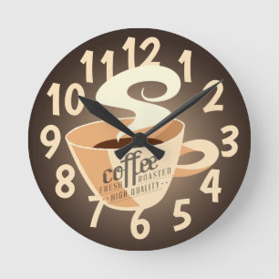 Horloge Ronde Café rôti (marron)