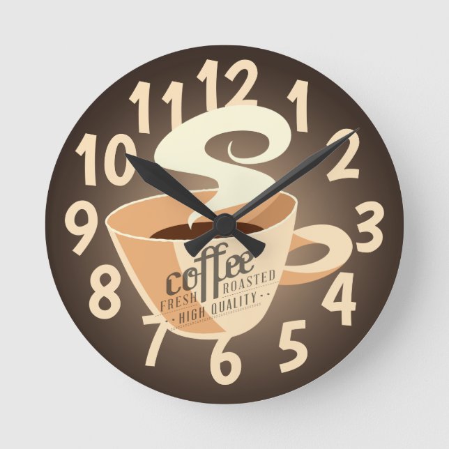 Horloge Ronde Café rôti (marron) (Recto)