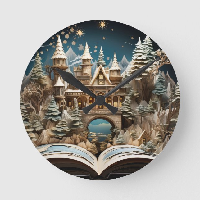 Horloge Ronde Cahier de Noël Castle Pop-Up Wonderland (Recto)