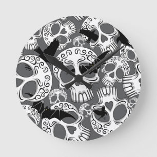 Horloge Ronde Calaveras décoratives Halloween
