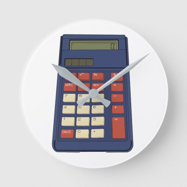 Horloge Ronde Calculatrice des années 80 90 Math School Nostalgi (Recto)