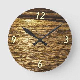 Horloge Ronde Californie Sunset Waves Ocean Seascape