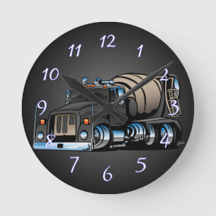 Horloge Ronde Camion Mélangeur de ciment