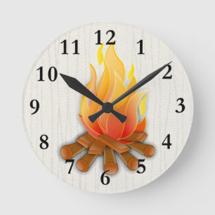 HORLOGE RONDE CAMPFIRE WALL CLOCK