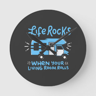 Horloge Ronde Camping - Life Rocks