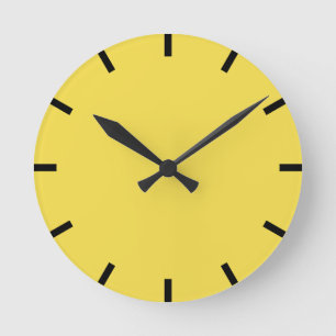 Horloge Ronde Canari jaune urbain à la maison noir de citron de