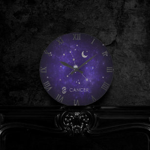 Horloge Ronde Cancer du pourpre du zodiaque   Horoscope d'astrol