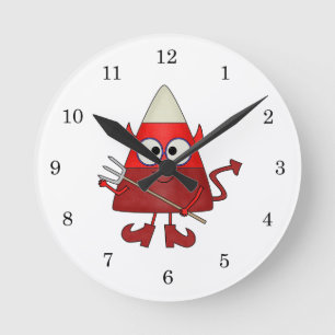 Horloge Ronde Candy Corn Devil Halloween